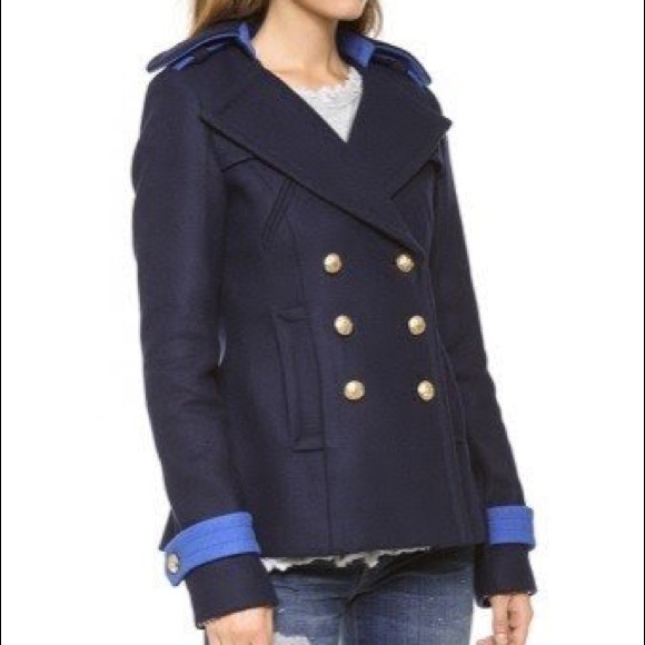 Smythe Les Vestes Navy & Cobalt Blue Peacoat 4 - Picture 3 of 8